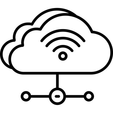 WiFi bulut kutsal kişilerin resmi, vektör çizim