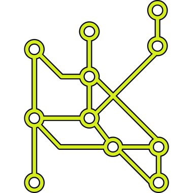 Bir molekülün sarı simgesinin vektör çizimi