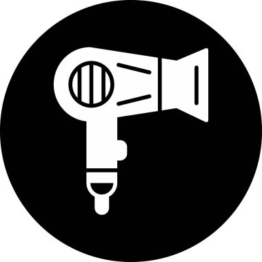 Saç kurutma web simgesi, vektör illüstrasyonu