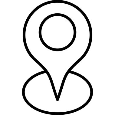 konum haritası pin simgesi ana hat biçiminde