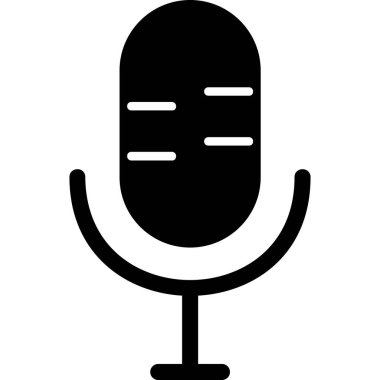 Mikrofon. Web simgesi basit illüstrasyon