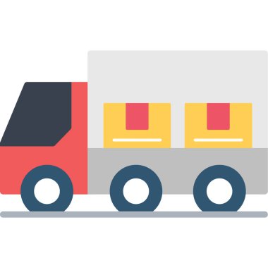 Kamyon renkli vektör simgesi