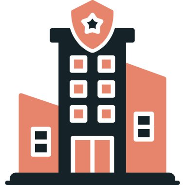 Bina. Web simgesi basit illüstrasyon