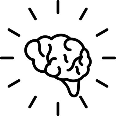 Beyin simge vektör işareti ve beyaz arka plan üzerinde izole sembolü,