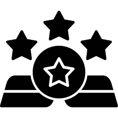 yıldız madalya ikonu, vektör illüstrasyonu