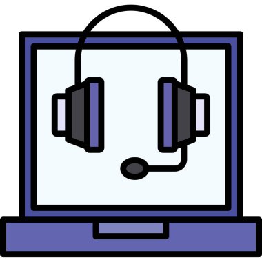 kulaklık bilgisayar kulaklığı simgesi - dış hat biçimi