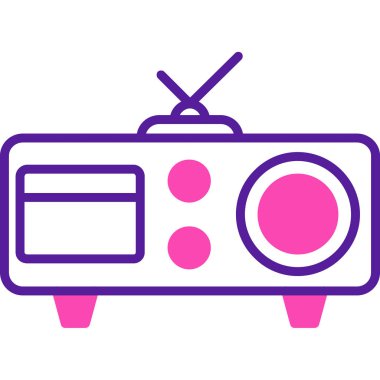 Televizyon. Web simgesi basit illüstrasyon