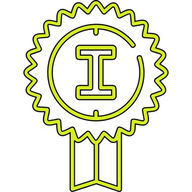 Beyaz arkaplanda düz stil madalya ikonu var. vektör illüstrasyonu