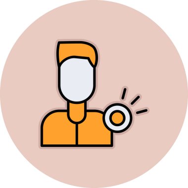 Tornavida simgesi olan adam, vektör tasarımı