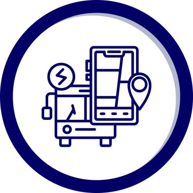 Otobüs. Web simgesi basit tasarım