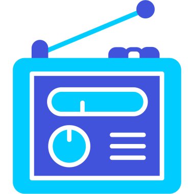 Radyo. Web simgesi basit illüstrasyon