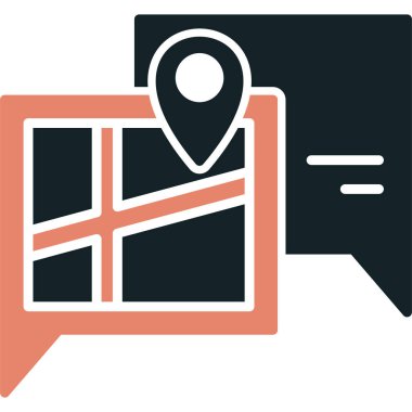 Harita işaretleyici konumu simgesi doldurulmuş dış hat biçimi