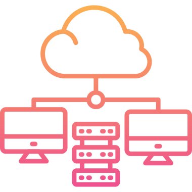 bulut ağ sunucu simgesi