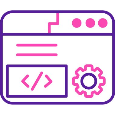 Simge vektör illüstrasyonu kodlanıyor