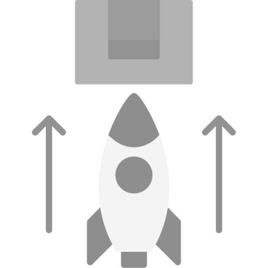 roket düz vektör simgesi