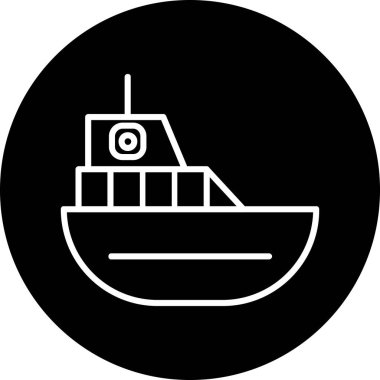 Gemi. Web simgesi basit illüstrasyon