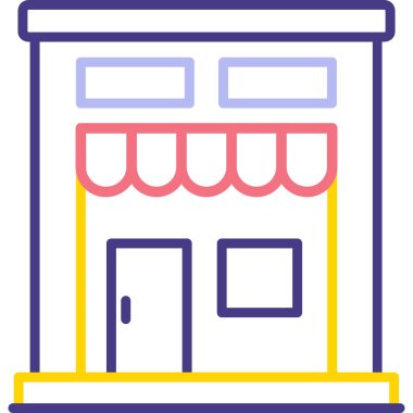 Bina. Web simgesi basit illüstrasyon