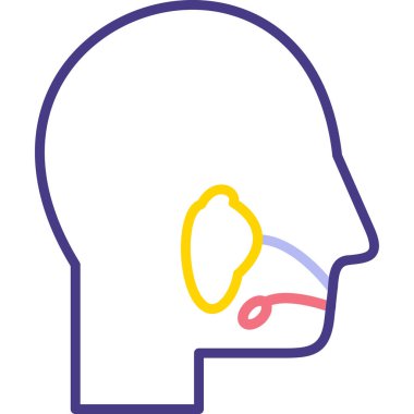 Beyin insan organı simgesi ana hatlarıyla doldurulmuş