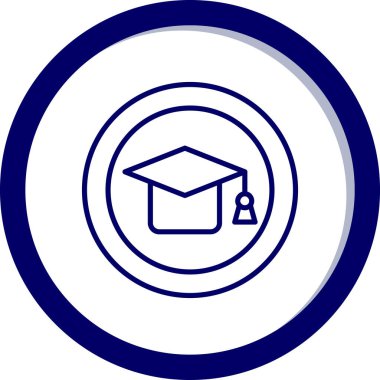 mezuniyet şapkası simgesi, basit tasarım