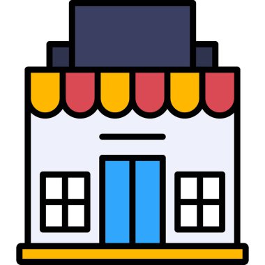 Mağaza. Web simgesi basit illüstrasyon