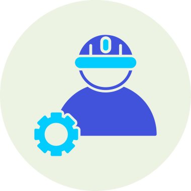 Kasklı ve mavi kasklı bir işçi.