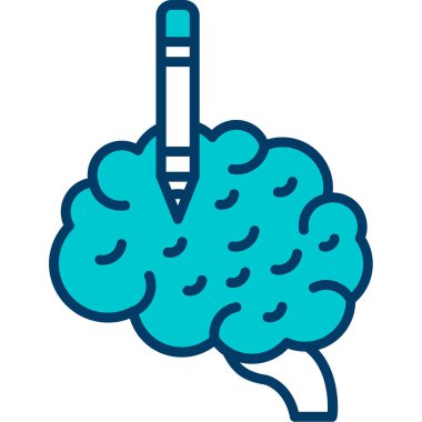 Beyin simgesinin vektör illüstrasyonu