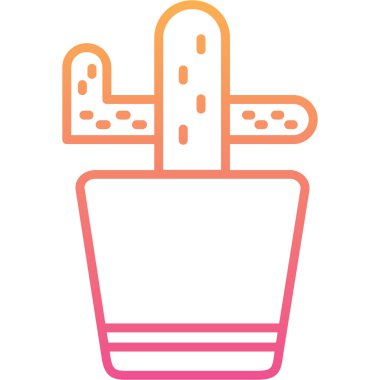 Kaktüs. Web simgesi basit illüstrasyon