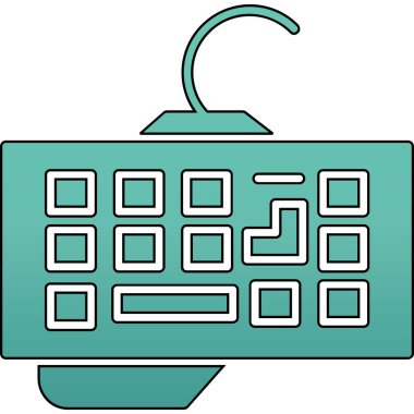 Hesap makinesi bilgisayar simgesi ile doldurulmuş dış hat biçimi