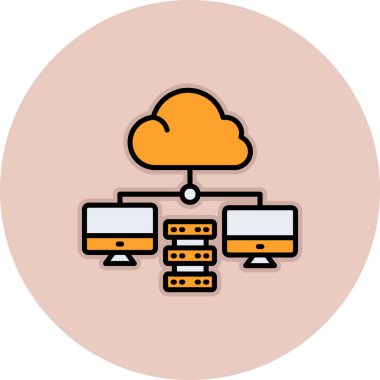 Bulut hesaplama simgesi. vektör illüstrasyonu