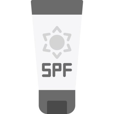 Güneş kremi ikonu. Güneş kremi ile özet biçimi tasarımı.