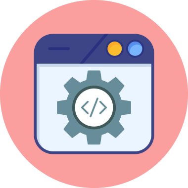Kodlama. Web simgesi basit illüstrasyon