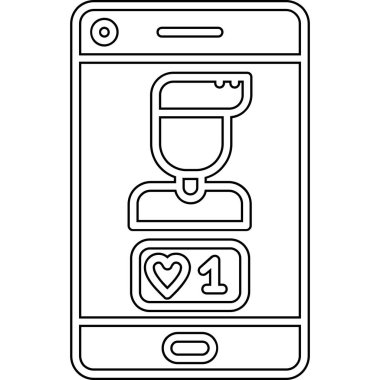 smartphone with heart love icon