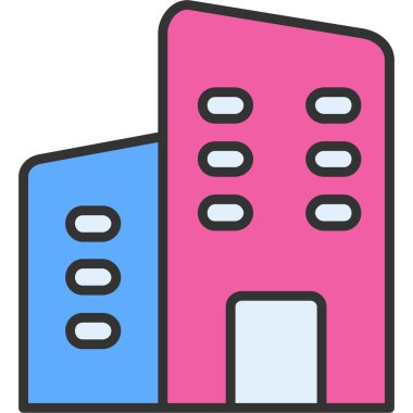 bina binası simgesi - ana hatlar biçiminde