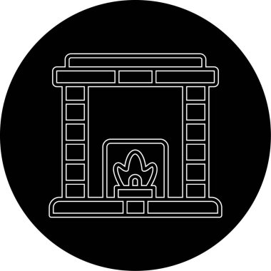 Şömine simgesi, basit tarzı