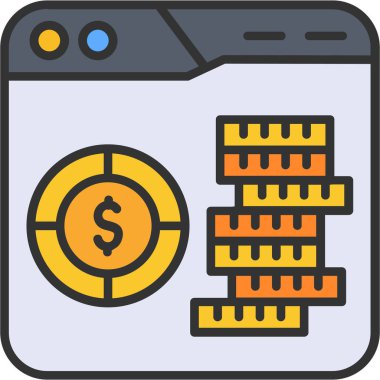 para sikkeleri simgesi, tasarım vektörü