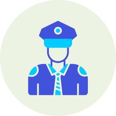 Polis. Web simgesi basit illüstrasyon