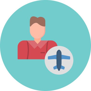 Yolcu düz vektör simgesi