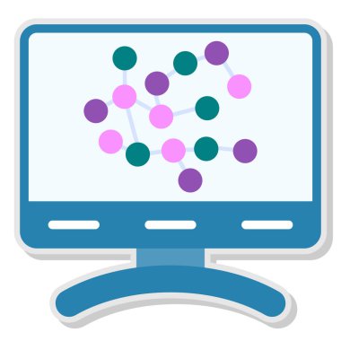 Bilgisayar Ağı vektör simgesi modern basit vektör illüstrasyonu