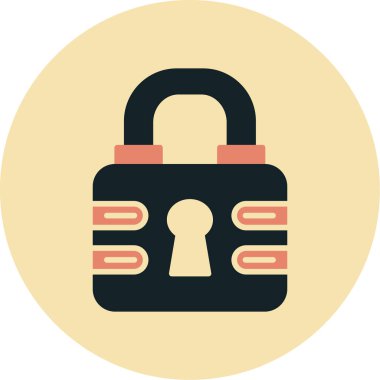 Kilit. Web simgesi basit illüstrasyon