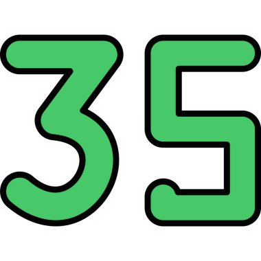 5 numara işareti. Üç numara beş. vektör illüstrasyonu