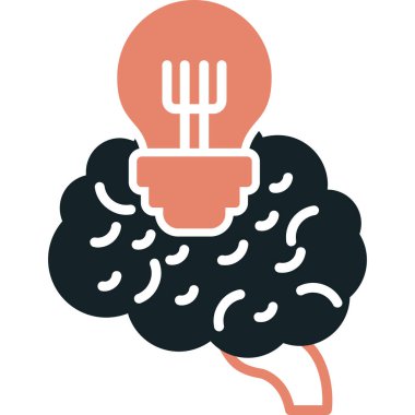 beyin ikonu vektör illüstrasyonu