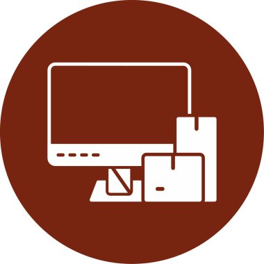 Bilgisayar. Web simgesi basit illüstrasyon