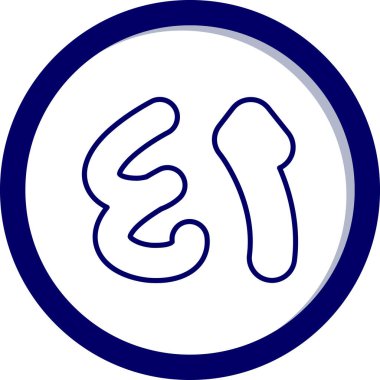 Mavi ve beyaz bir simgenin gösterimi