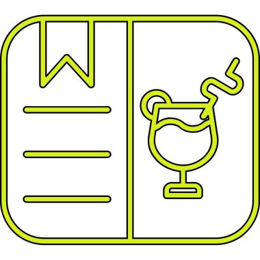 Kokteyl ikonu ana hatları vektörü. Kokteyl iç