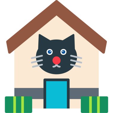 Büyük kırmızı gözlü bir kedi, vektör çizimi.