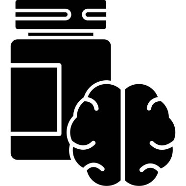 Beyin. Web simgesi basit illüstrasyon