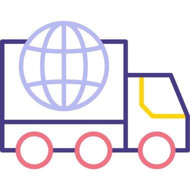 Kargo kamyonu. Basit illüstrasyon