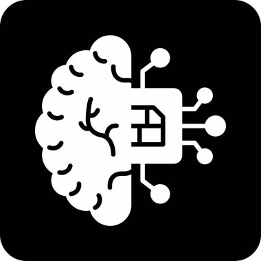 Beyin simgesi, vektör illüstrasyonu