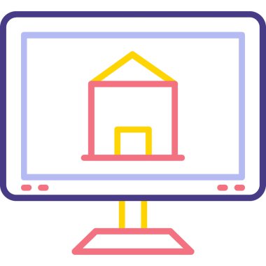 Eve. simge simgesi basit illüstrasyon