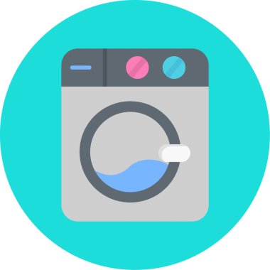 Çamaşır makinesi düz vektör simgesi